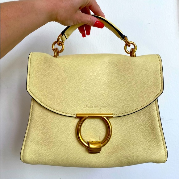 NEW‼️ Salvatore Ferragamo Mini Gancini Top Handle Calfskin Bag - Picture 1 of 16
